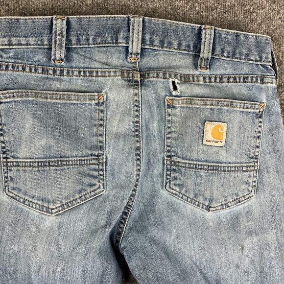 Carhartt Jeans Mens Size 30x32 Blue Relaxed Fit Workwear Distressed Straight - Picture 9 of 11